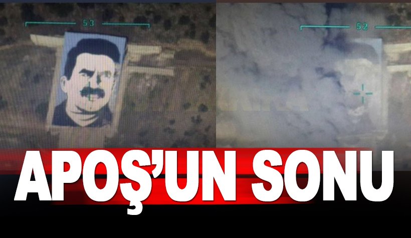 APO posteri vuruldu.. Öcalan'ın o posteri havaya uçuruldu..