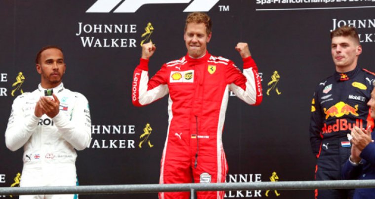 Belçika'da zafer Ferrari pilotu Vettel'in