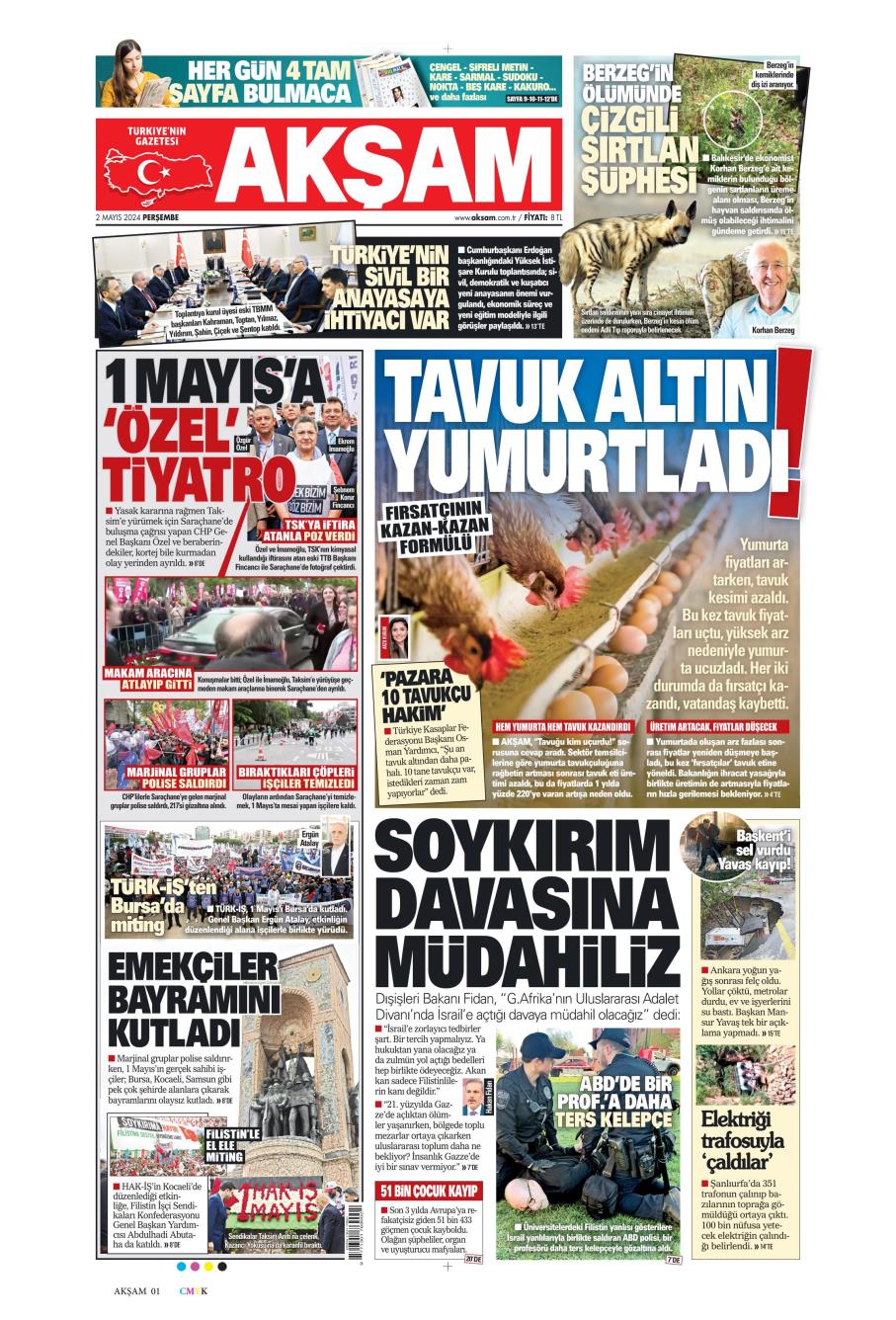 Akşam Gazetesi Manşetleri