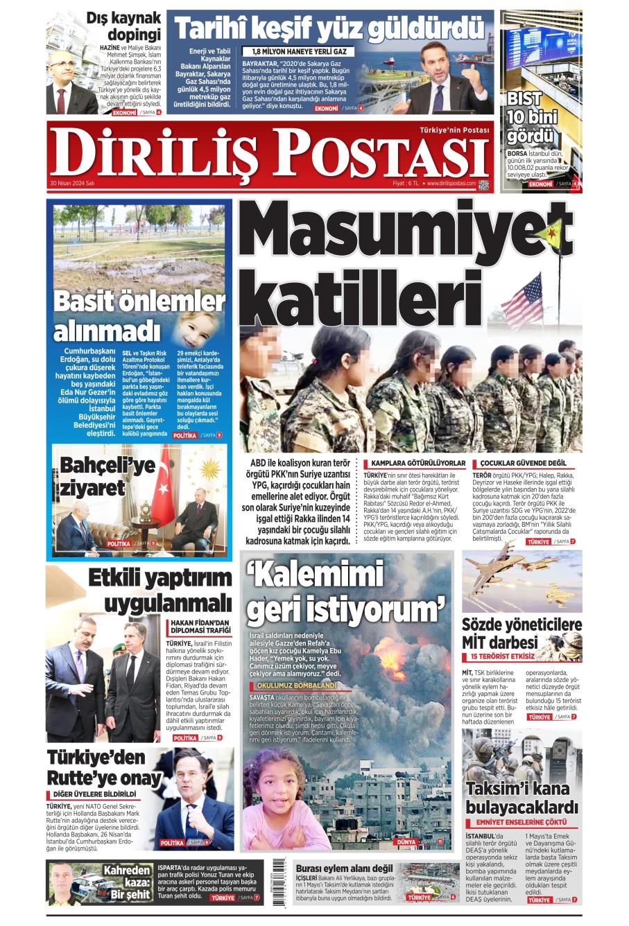 Diriliş Postası Gazetesi Manşetleri