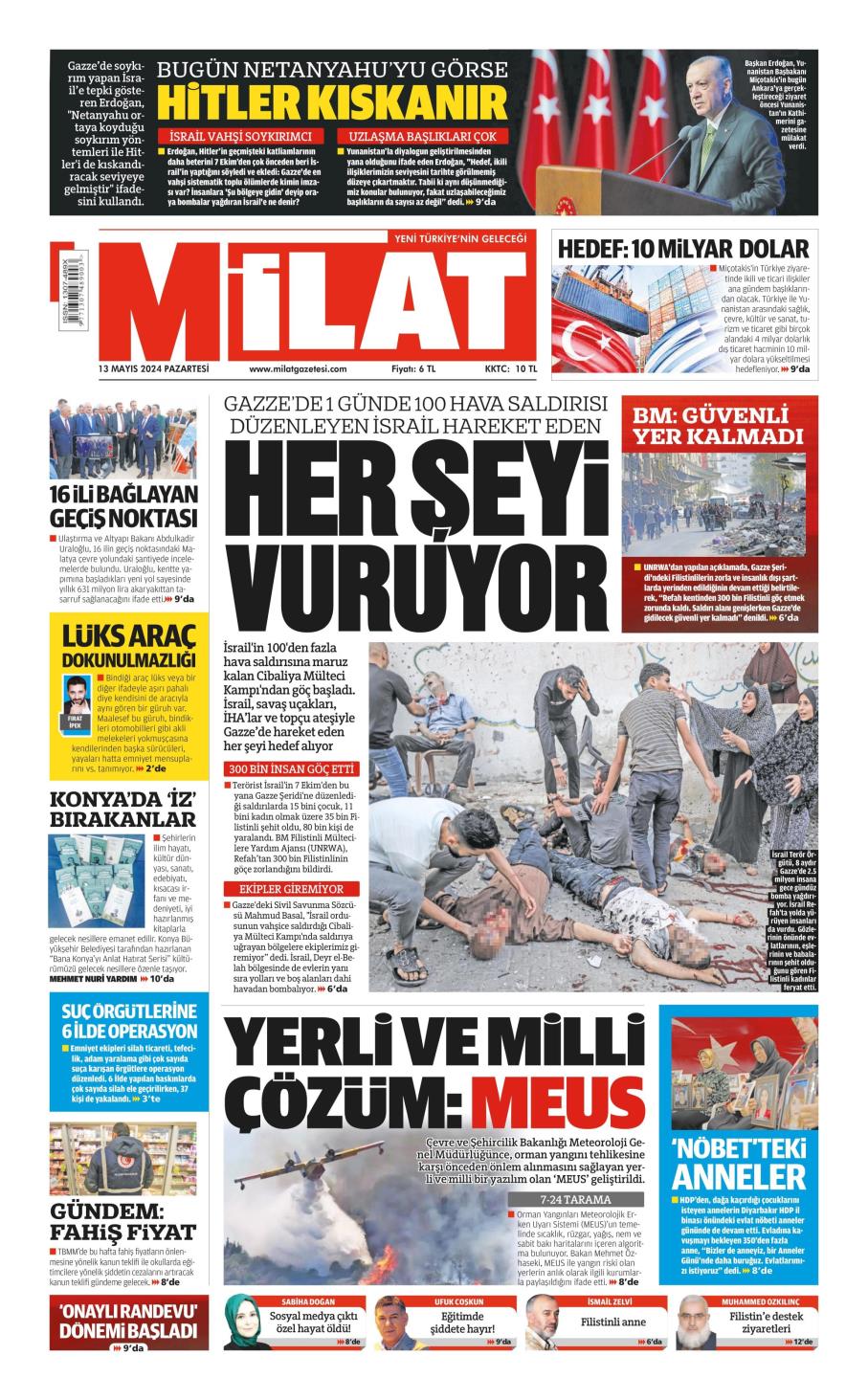Milat Gazetesi Manşetleri