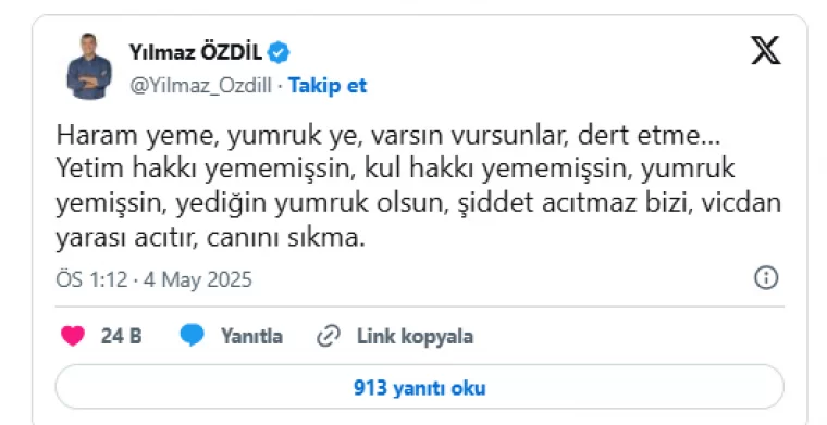 Yılmaz Özdil: Haram yeme yumruk ye