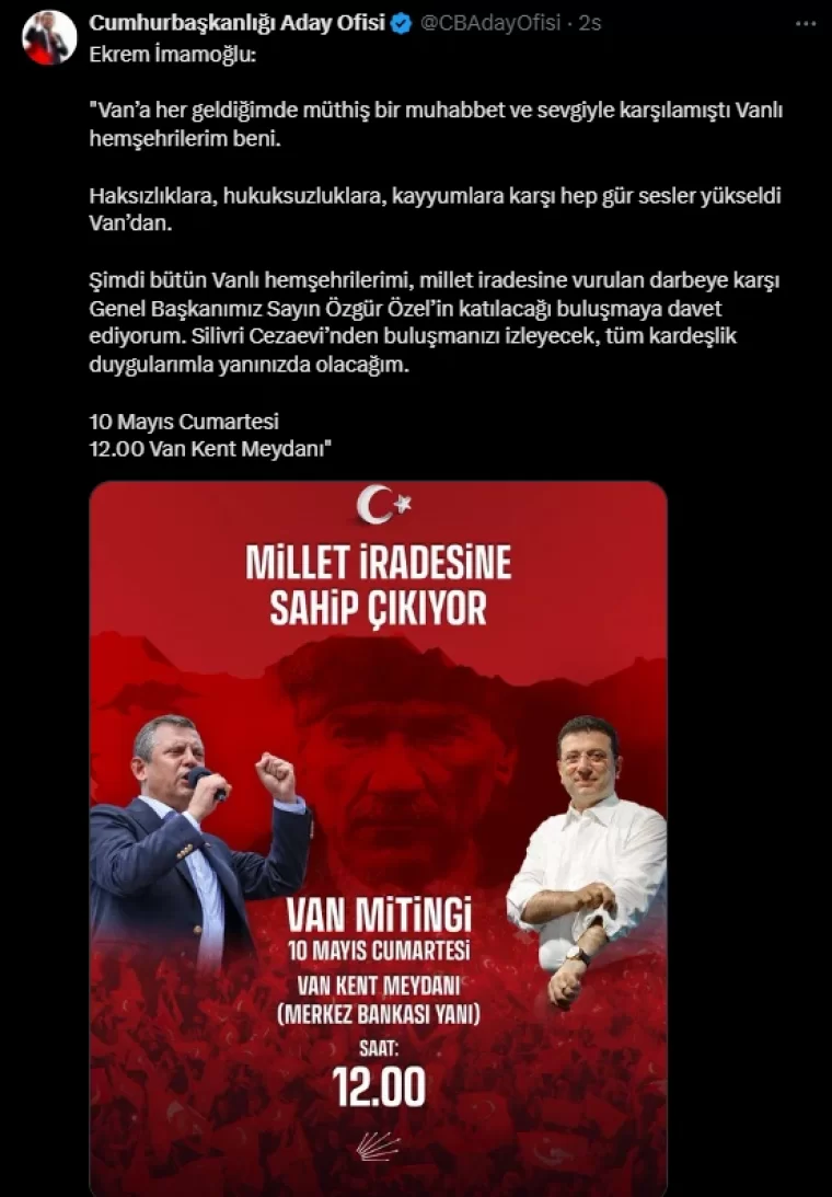 İmamoğlu'nun yeni X hesabı açıldı