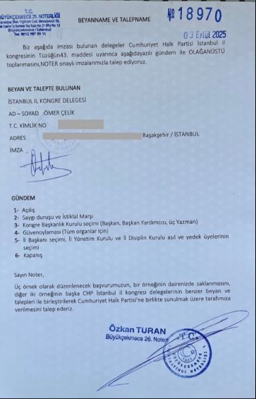 CHP İstanbul İl Delegeleri'nden 'olağan&uuml;st&uuml; kongre' hamlesi